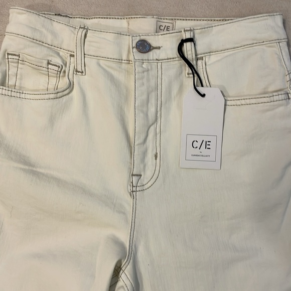 NWT CURRENT ELLIOTT high rise Flare Cream Jeans size 27 - Picture 10 of 10